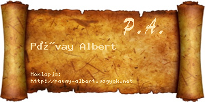 Pávay Albert névjegykártya