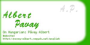 albert pavay business card